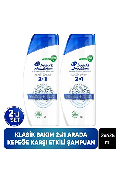 Head&Shoulders 2'si 1 Arada Klasik Bakım Kepek Karşıtı Şampuan 625ml x 2 Adet