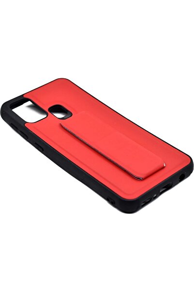Generic Premium protective wrist-strap case with stand for Samsung Galaxy M31 (Red) - Thermoplastic Polyuret