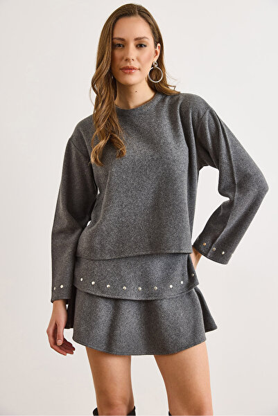 Olalook Women's Smoked Staple Detailed Winter Thessaloniki Blouse Blz-19003180