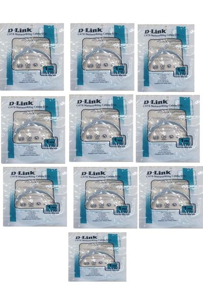 D-Link سلك توصيل Cat 6، 1 متر (عبوة من 10 قطع)