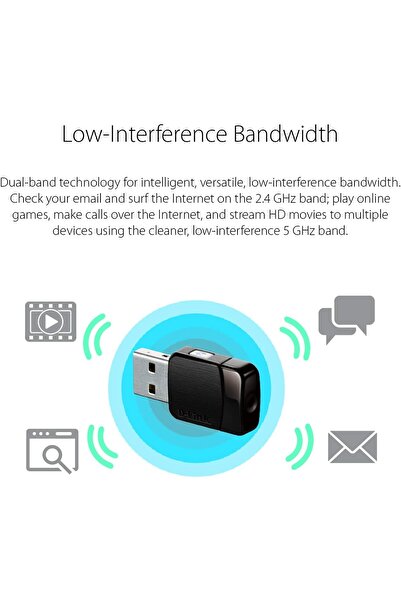 D-Link DWA-171 AC600 USB WiFi Adapter (Dual Band) - Black