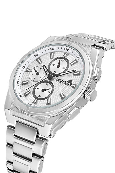 Polo Air ساعة يد رجالية كلاسيكية لون فضي PL-7028E4x