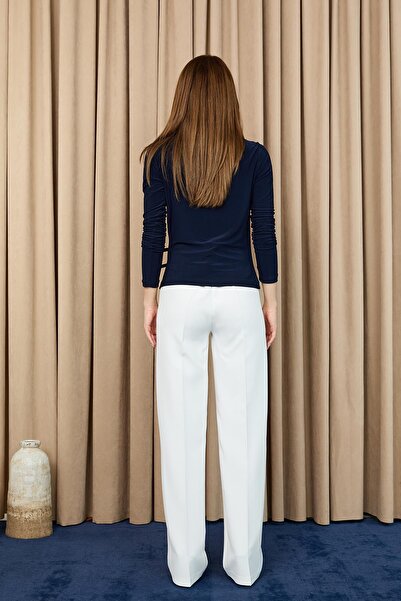 Loreen Women's Belt Detailed Blouse -20721Blz - Navy