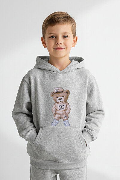 kinderos με κουκούλα Αρκουδάκι με τύπωμα Παχύ παιδικό φούτερ - 26K 1629