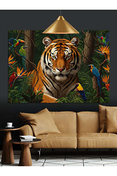 KanvasSepeti Kaplan Baş Pictură în ulei de înaltă calitate texturat Canvas Ca...