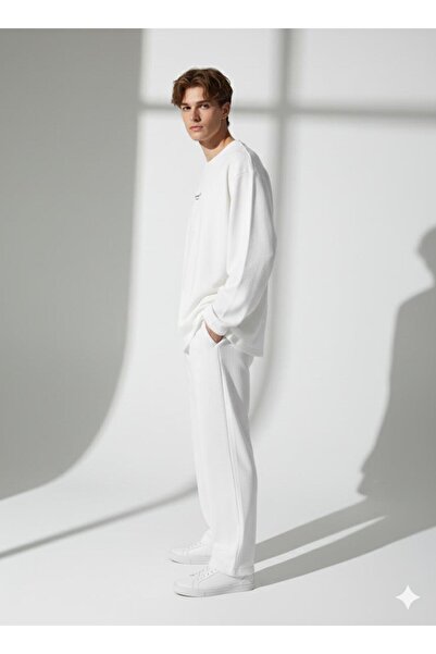 ribana Unisex Crew Neck Printed Pockets Long Sleeve 2-Piece Set