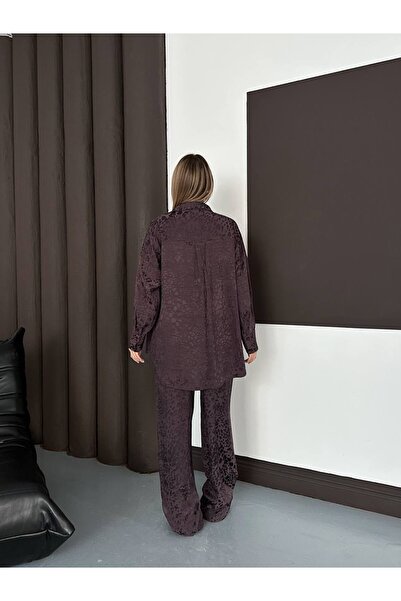 cottonage Patterned Satin Shirt Set