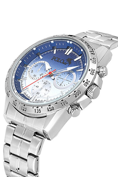 Polo Air Sports Men's Wristwatch Silver Navy Blue Color Pl-7043E2X