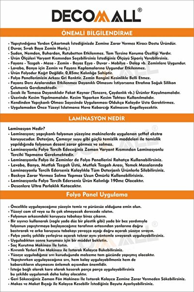 DECOMALL Suya Dayanıklı 60 x 100cm Mutfak Banyo Zemin Mermer Mobilya Fayans Yapışkanlı Folyo Kaplama CODE 197