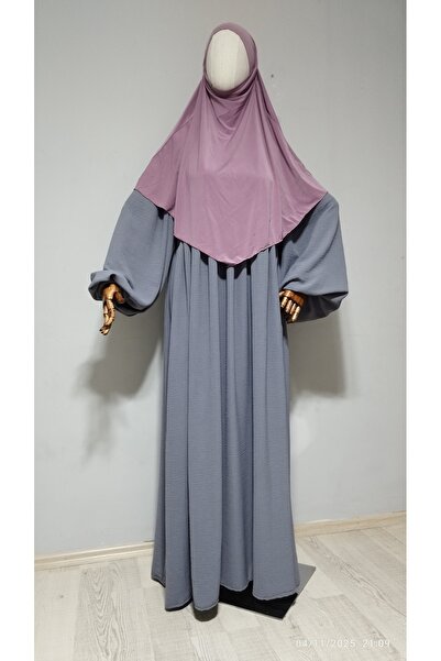 AHRAR tesettür Short Length Sandy Souffle Khimar Ready to Wear Hijab Scarf Lilac