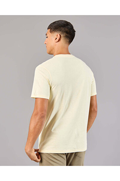 REDTAG Men Yellow Printed Basic T-Shirt