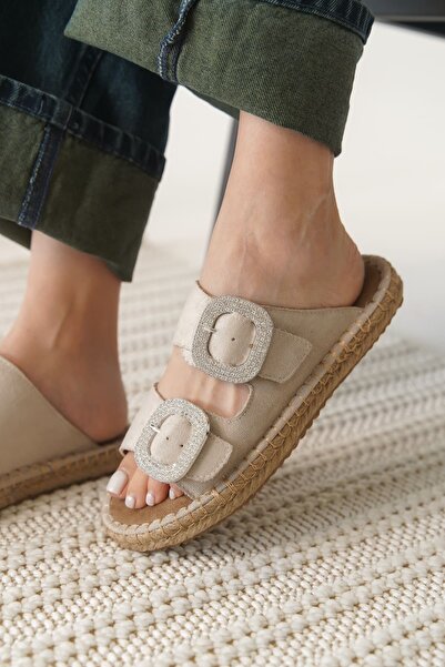 Soleni Mova Tyna Suede Beige Stone Women's Slippers