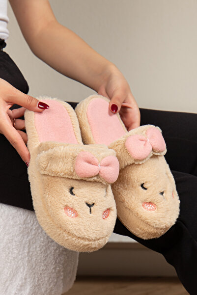 morscho Дамски еластични плюшени домашни пантофи