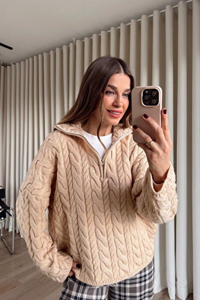 Sue Store Πουλόβερ με φερμουάρ από πούδρα