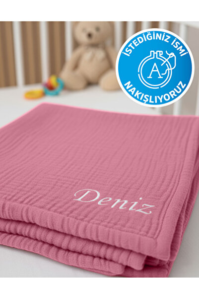 destinyhometex (İstediğiniz ismi yazıyoruz) %100 Pamuk 4 Kat Muslin 100x120 C...