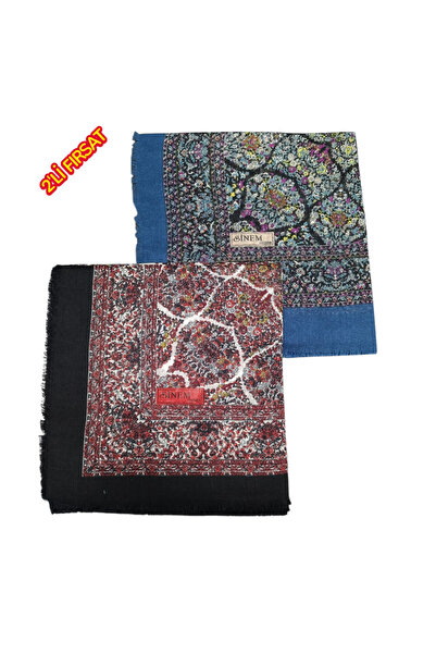 SİNEM EŞARP Etnik Desen Flamlı Yazma | Retro Desen