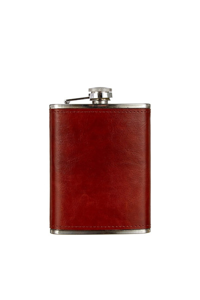 zola Pocket metal bottle, for drinking, brown, 270 ml, stainless steel, 14.7x9.5 cm