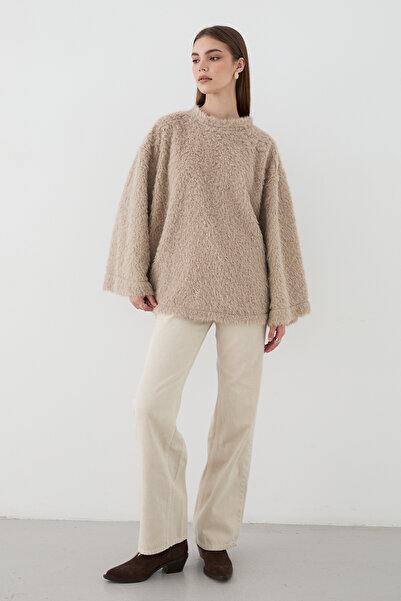 JASTE Women's Mink Oversized Plush Sweater