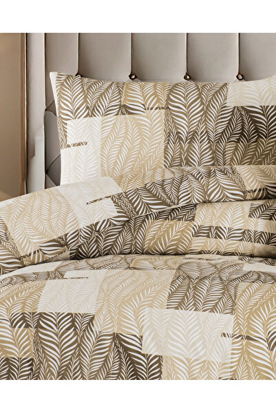DONATEV Ece Ranforce Cotton Double Duvet Cover Set / Beige