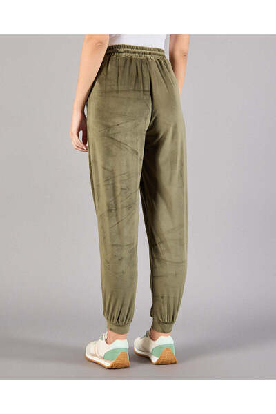 REDTAG Women Green Plain Jogger Pants
