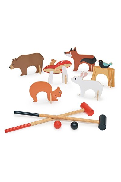 Tender Leaf Toys Set de croquet de Interior Woodland, din lemn premium - Wood...