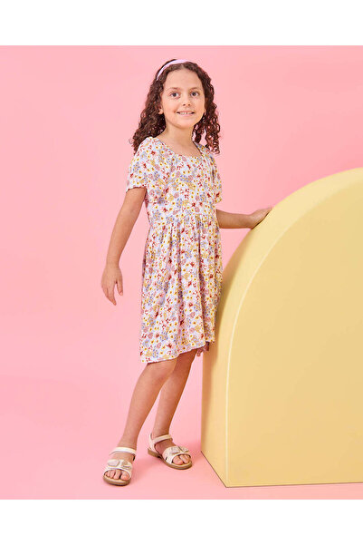 REDTAG Girls Pink Printed Dress