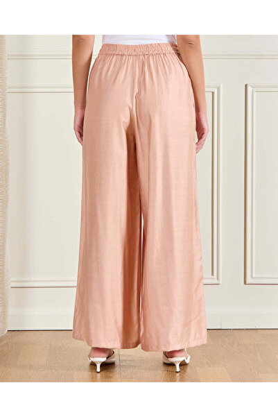REDTAG Women Peach Relaxed Wide Leg Coord Trouser