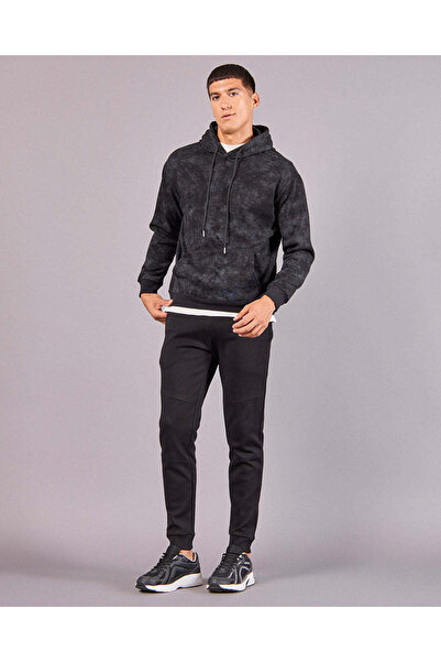 REDTAG Men Black Printed Sweatshirt