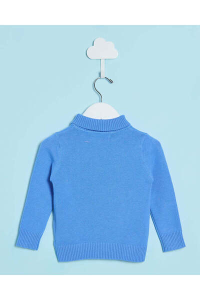 REDTAG Infant Girls Blue High Neck Pullover