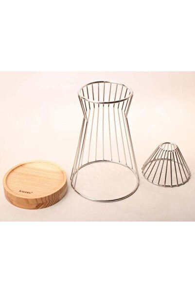 Seven Two Seven Cage-shaped Coffee Holder with Wooden Base
