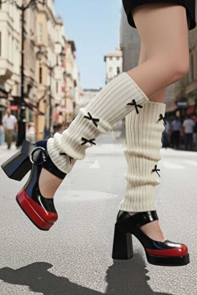 Trenderrs Women's Ribbon Patterned Knitwear Knitted Leggings