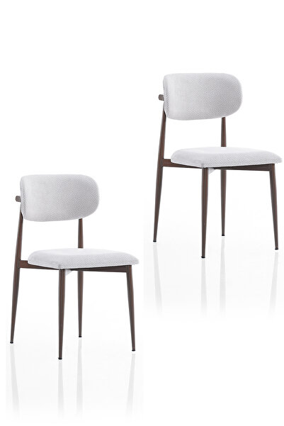 Evdemo Polo Metal 2'li Mutfak Yemek Masası Sandalyesi Krem