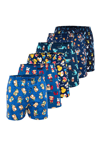 Cornette Men's Cotton Boxer Shorts, Cornette, Logo, Classic Loose Fit, set of 6 pieces