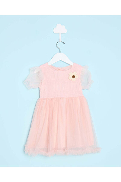 REDTAG Infant Girls Pink Embellished Dress