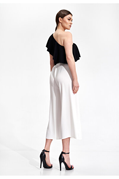 Figl Women's culottes - elegant ecru trousers for women M860 size S