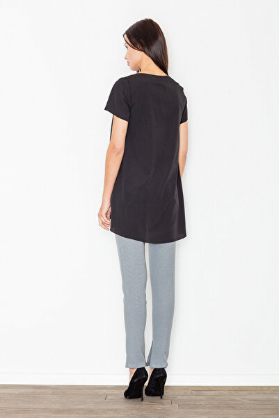 Figl Women's trousers with slits on the legs, gray M474, size S