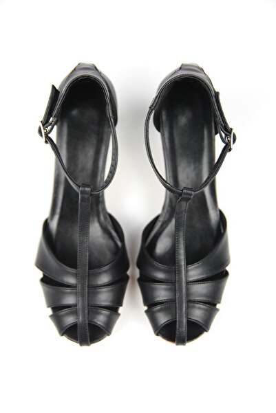 Gökhan Talay Queenn Women's Classic Short Heeled (4-6 cm) Shoes Black Skin