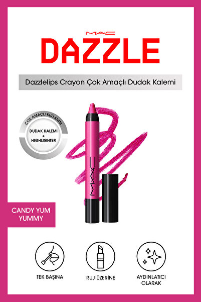 M.A.C Dazzlelip Crayon Işıltılı Dudak Kalemi - Candy Yum Yummy