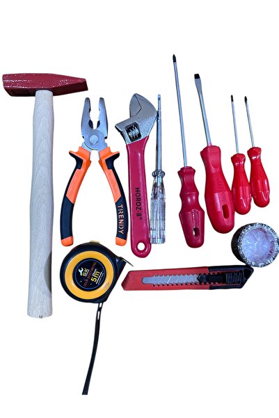 SERMER PAZARLAMA Çok amaçlı 11 parça el aleti seti-çekiç pense metre tornavid...