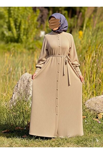 Nissra Ankanoor Raglan Sleeve Covered Button Knitted Ferace Anka255107