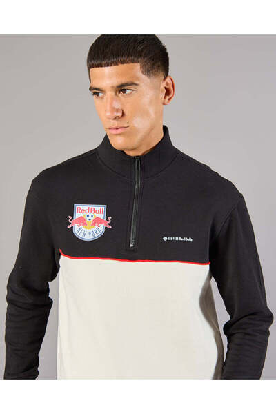 REDTAG Men Red Bull Quarter Zipper Sweatshirt