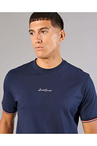 REDTAG Men Navy Embellished T-Shirt