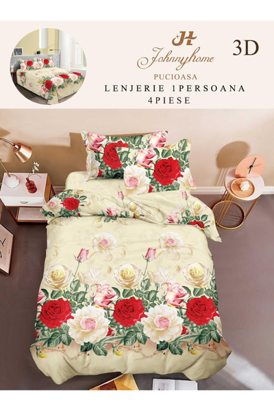 FIONNA.RO Satin Cotton Underwear 1 Person 3D - Cream Roses