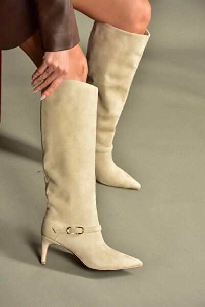 Fox Shoes V820143202 Skin Suede Thin Heeled Classic Women's Boots