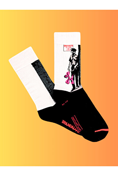 Shuttle Park Special Series Happy Colorful Patterned Banksy Graffiti Socks Fun Comfortable Stylish Design Style Socks