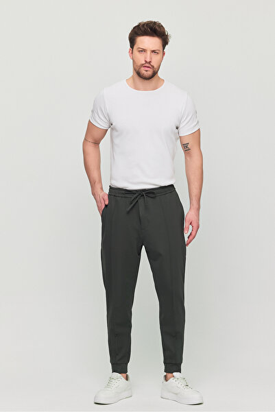 YXC Trend Maker Men's Slim Fit Elastic Waist Drawstring Zipper Lycra Comfortable Jogger Pants