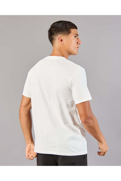 REDTAG Men White Printed Basic T-Shirt
