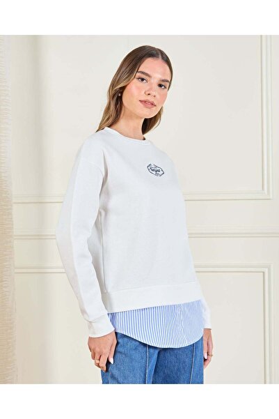 REDTAG Women Ivory Twofer Sweatshirt