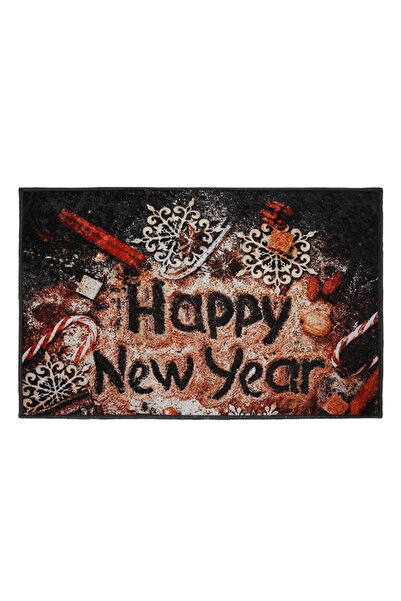 Lumi LUXURY Christmas rug Happy New Year, 60 x 90 cm, polyester, multicolor, rectangular