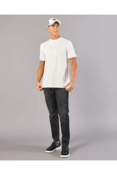 REDTAG Men White Embellished T-Shirt